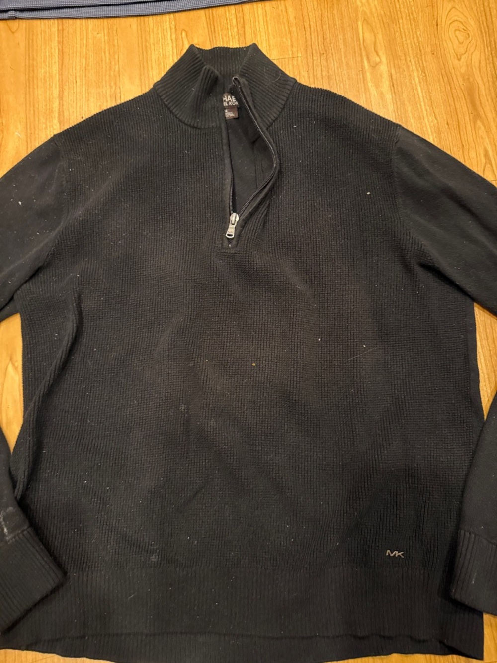 Michael Kors Men's Black Zip-Neck Sweater